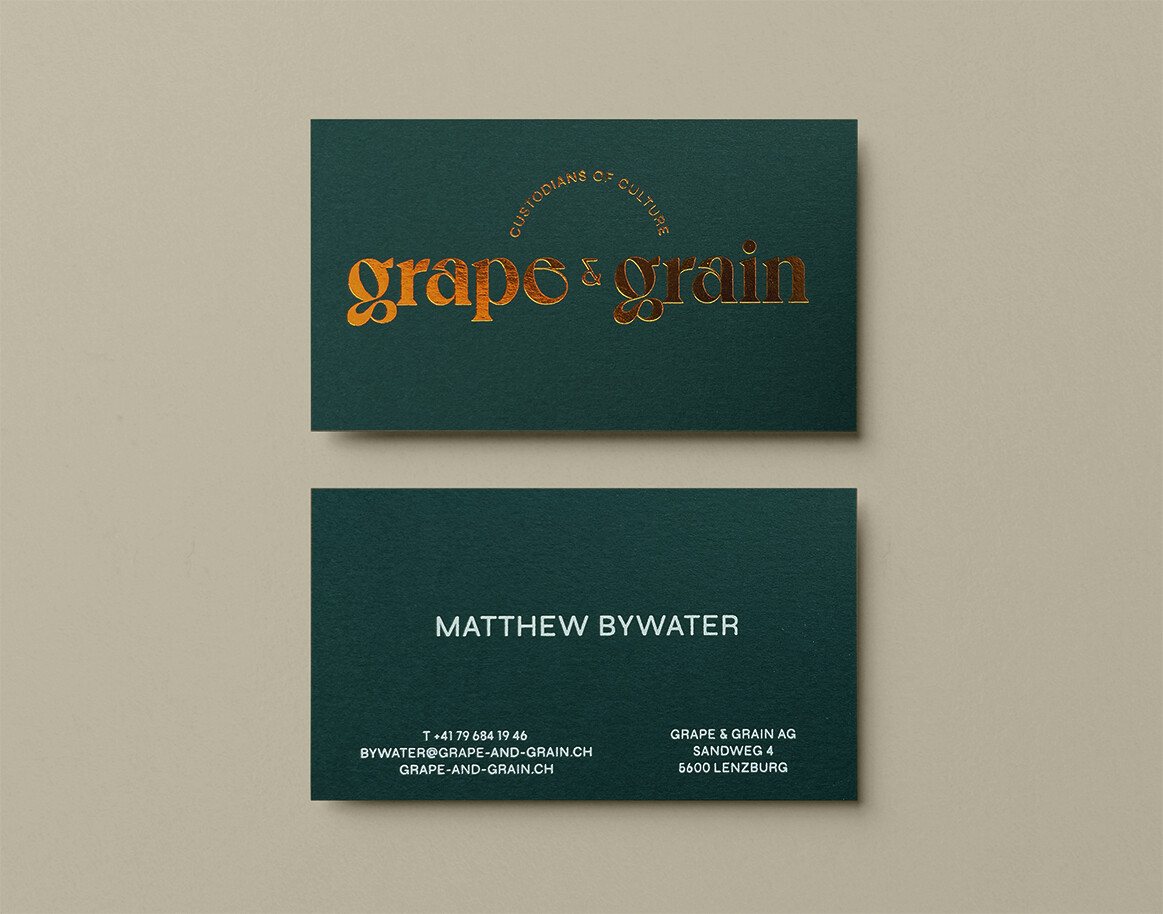 Visitenkarten von Grape & Grain
