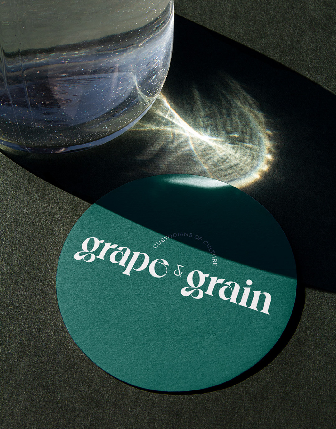Gebrandeter Getränkeuntersetzer Grape & Grain
