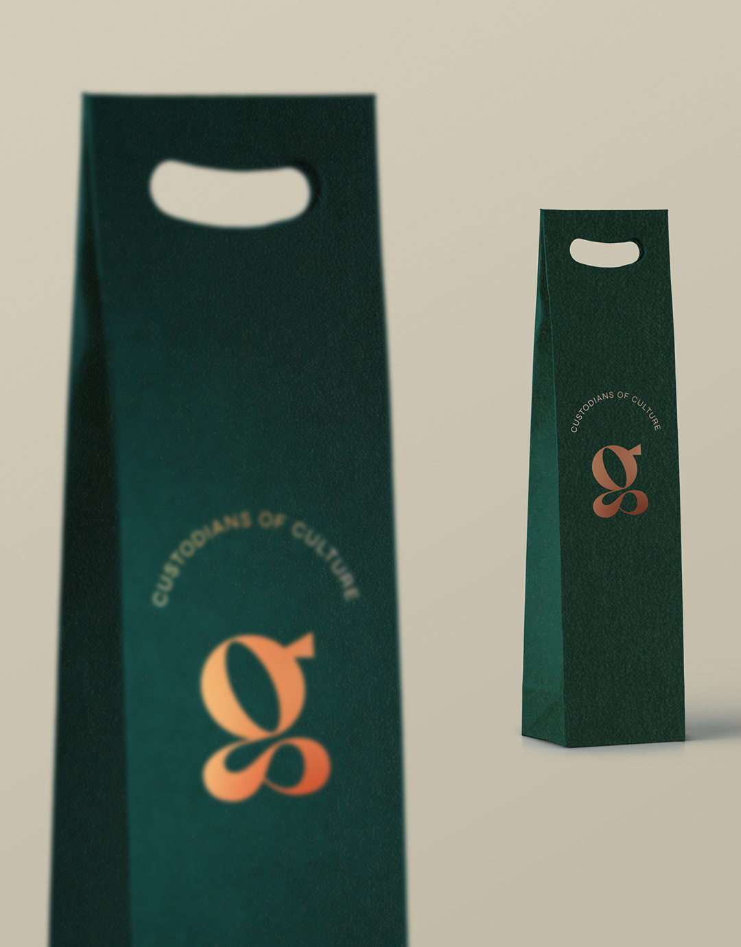 Flaschenverpackung Gebrandet mit Kurzlogo Grape & Grain