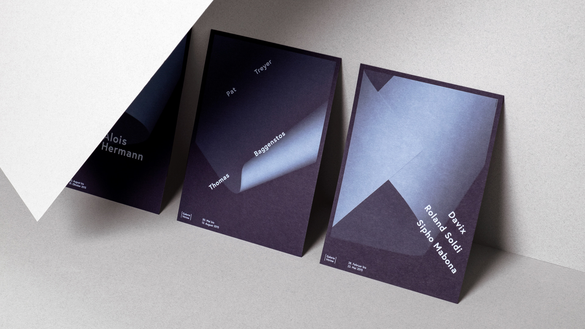 Diverse Ausstellungsflyer Galerie Vitrine
