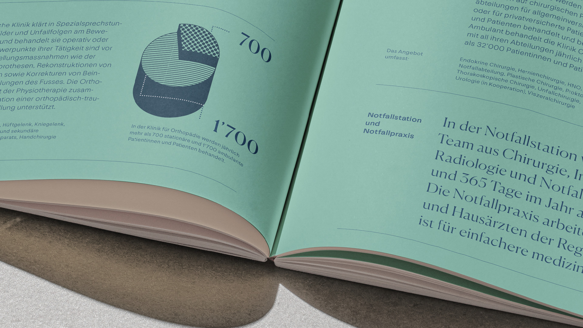 Close-Up Infografik und Text Geschäftsbericht Spital Bülach